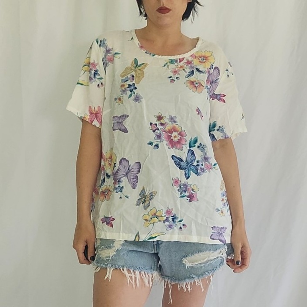 Y2K Rayon Butterfly Tee
